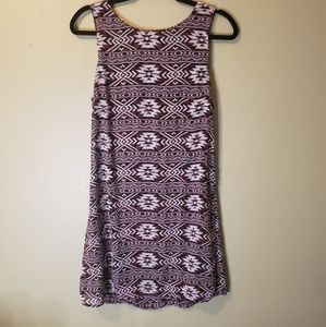 Patterned dress with partially open back